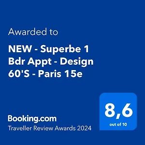 New - Superbe 1 Bdr Appt - Design 60's - 15e Apartamento París